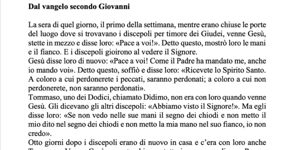 Avvisi della settimana – 14 Aprile 2024