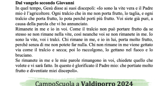 Avvisi della settimana – 28 Aprile 2024