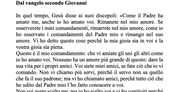 Avvisi della settimana – 05 Maggio 2024