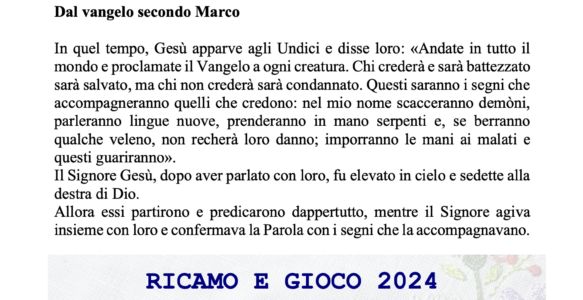 Avvisi della settimana – 12 Maggio 2024