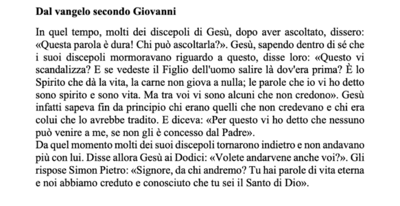 Avvisi della settimana – 25 Agosto 2024