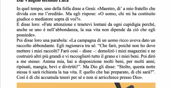 Avvisi della settimana – 03 – 17  Agosto 2025