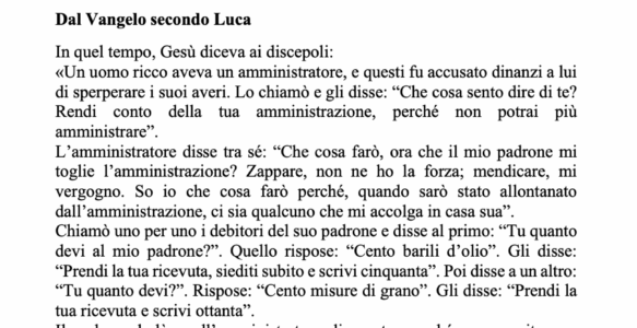 Avvisi della settimana – 21 Settembre 2025