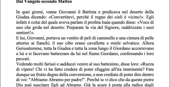 Avvisi della settimana – 07 DICEMBRE 2025