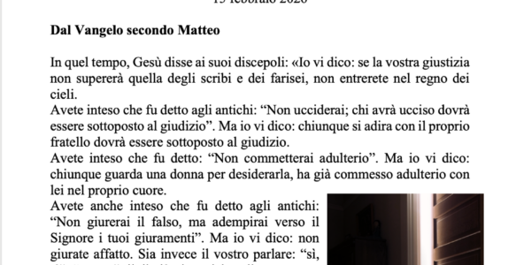 Avvisi della settimana – 15 FEBBRAIO 2026