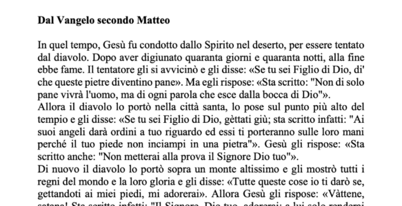 Avvisi della settimana – 22 FEBBRAIO 2026