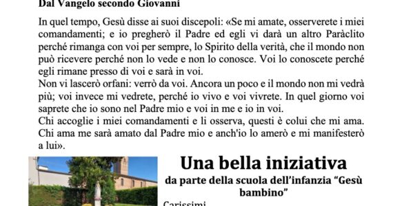 Avvisi della settimana – 10 Maggio 2026
