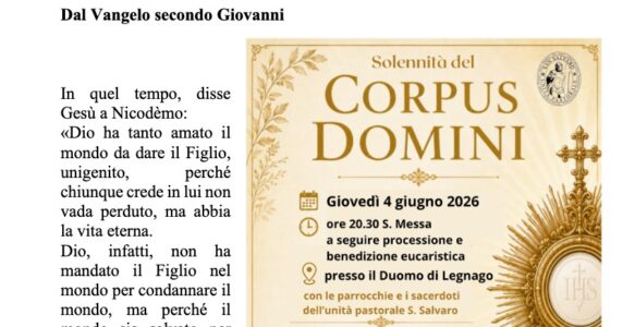 Avvisi della settimana – 31 Maggio 2026