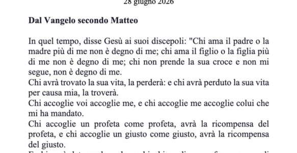 Avvisi della settimana – 28 Giugno 2026