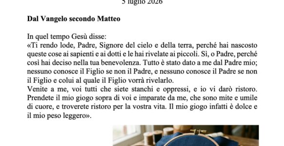 Avvisi della settimana – 05 Luglio 2026