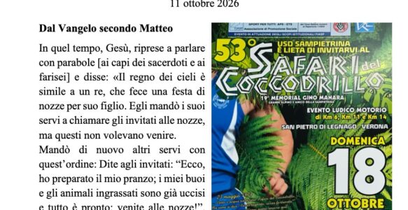 Avvisi della settimana – 11 Ottobre 2026