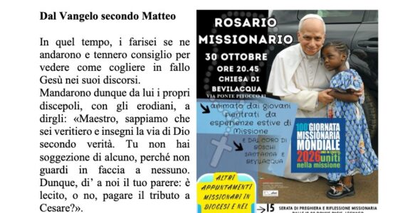 Avvisi della settimana – 18 Ottobre 2026